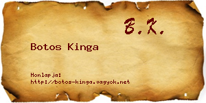 Botos Kinga névjegykártya